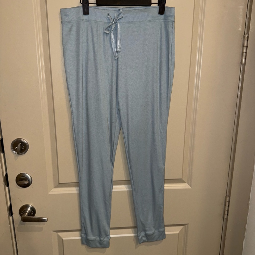 💙 NWOT Calvin Klein Soft Viscose Blue Joggers Lounge Pants Medium